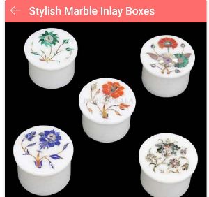 Stylish marble inlay box