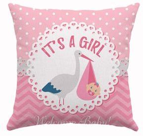 Kids Pink Printed Cushion