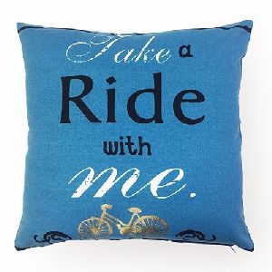 Ride Text Printed Cushion