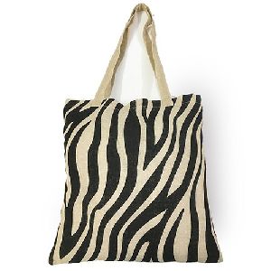 Zebra Pattern Jute Bag
