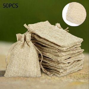 Jute drawstring pouch