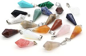 Mix gemstone crystal point pendets