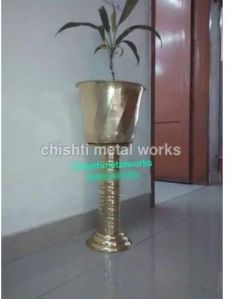 Golden brass planter