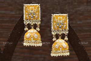 Flower Print Jhumki Earring