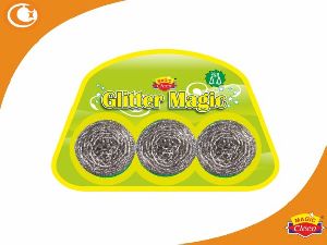 Magic Cleen Glitter Stainless Steel Scrubber Pack of 3