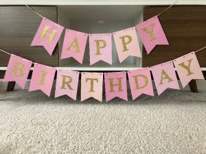 HIPPITY HOP PINK HAPPY BIRTHDAY BANNER