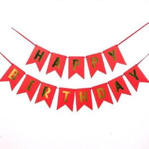 hippity hop shimmering gold letter red happy birthday banner