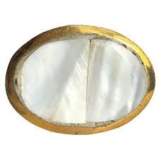 MOTHER OF PEARL AND METAL BRASS DOOR KNOB