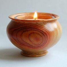 NATURAL WOODEN BOWL TYPE CANDLE STAND HIGH QUALITY WOODEN