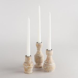 NATURAL WOODEN HOME DECORATIVE CANDLE HOLDERS