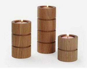 wooden decorative candle stand