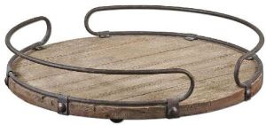 metal handle trending design wooden tray