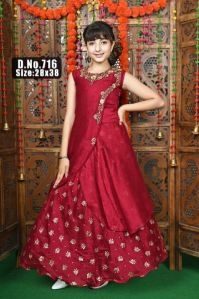 Girls Silk Gown