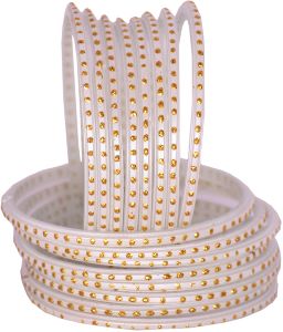 White Glass Bangles