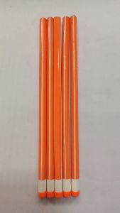 Orange and White Stripes Wooden Pencil
