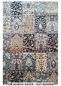 Grey Kashmiri Silk Carpet