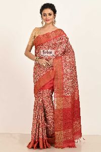 Tussar Silk Embroidered Saree