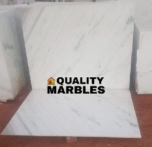polished white marble slab