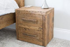 Wooden Bedside Box 2 Drawer
