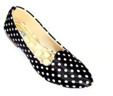 Ladies Black Printed Ballerinas
