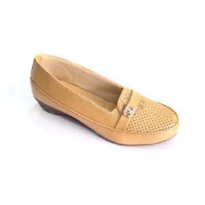 Ladies Tan Brown Loafer Shoes