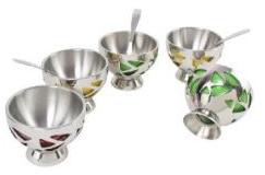 4 Pcs Steel Colored Ice Cream Cup Set