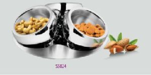 Steel 3 Pcs Candy Bowl with Tray