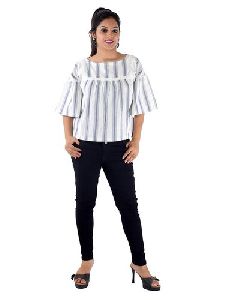 Cotton Linen Stripe Top