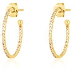 Gold Diamond Big Hoop Earrings