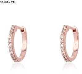 Rose Gold Diamond Hoop Earrings