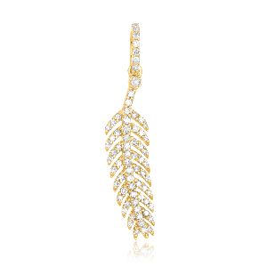 Gold Diamond Leaf Pendant