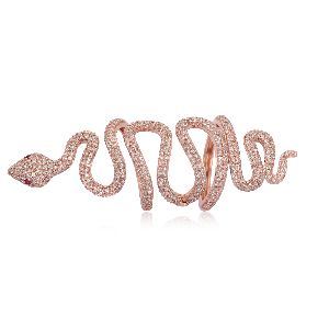 Gold Diamond Snake Long Ring