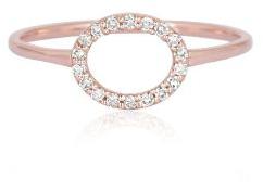 Gold Single Line Diamond Oval Ring