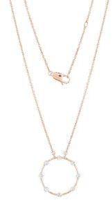 Rose Gold Circle Diamond Pendant with Chain