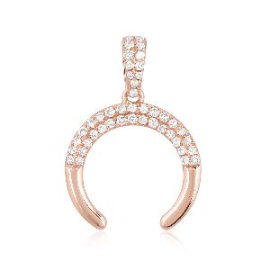 Rose Gold Half Moon Diamond Pendant