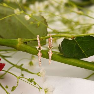 Rose Gold Hanging Diamond Earrings