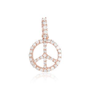 Rose Gold Peace Diamond Pendant