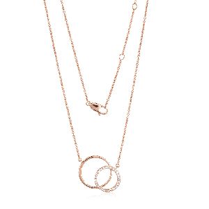 Rose Gold Round Diamond Pendant with Chain