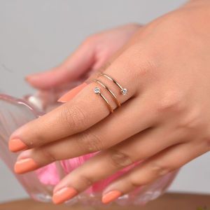 Rose Gold Spiral Diamond Ring