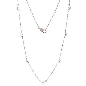 Sterling Silver Diamond Collect chain necklace