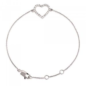 sterling silver diamond heart bracelet