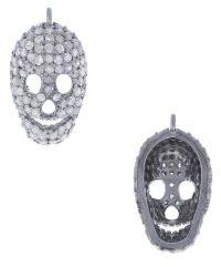 Sterling Silver Diamond Skull Pendant