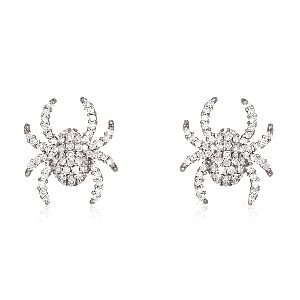 Sterling Silver Diamond Spider Studs