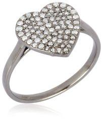 Sterling Silver Heart Diamond Ring