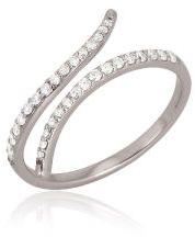 Sterling Silver Sleek Gap Diamond Ring