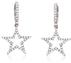 Sterling Silver Star Drop Earrings