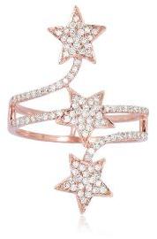 Sterling Silver Three Star Diamond Ring