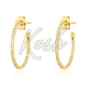 Gold Diamond Big Hoop Earrings