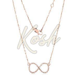 Gold Diamond Infinity Pendant With Chain