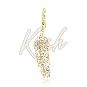 Gold Diamond Leaf Pendant